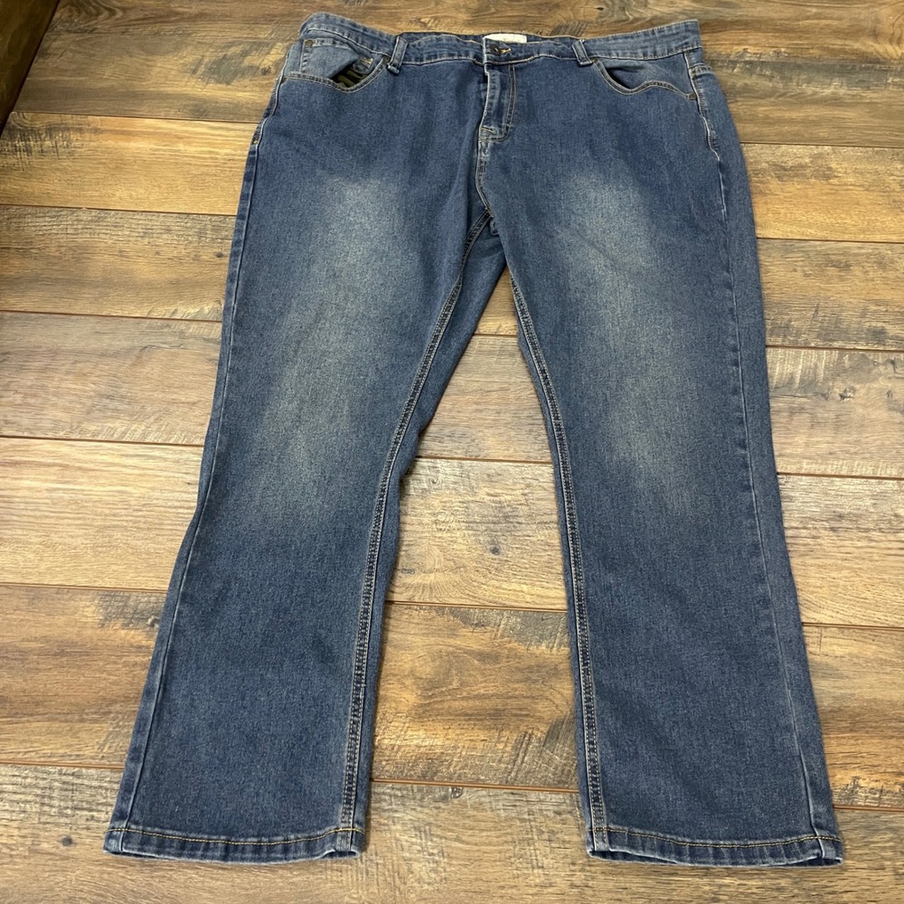 Smith & Mills Mens Straight Leg Stretch Denim Jeans Medium Wash 44x30 Western